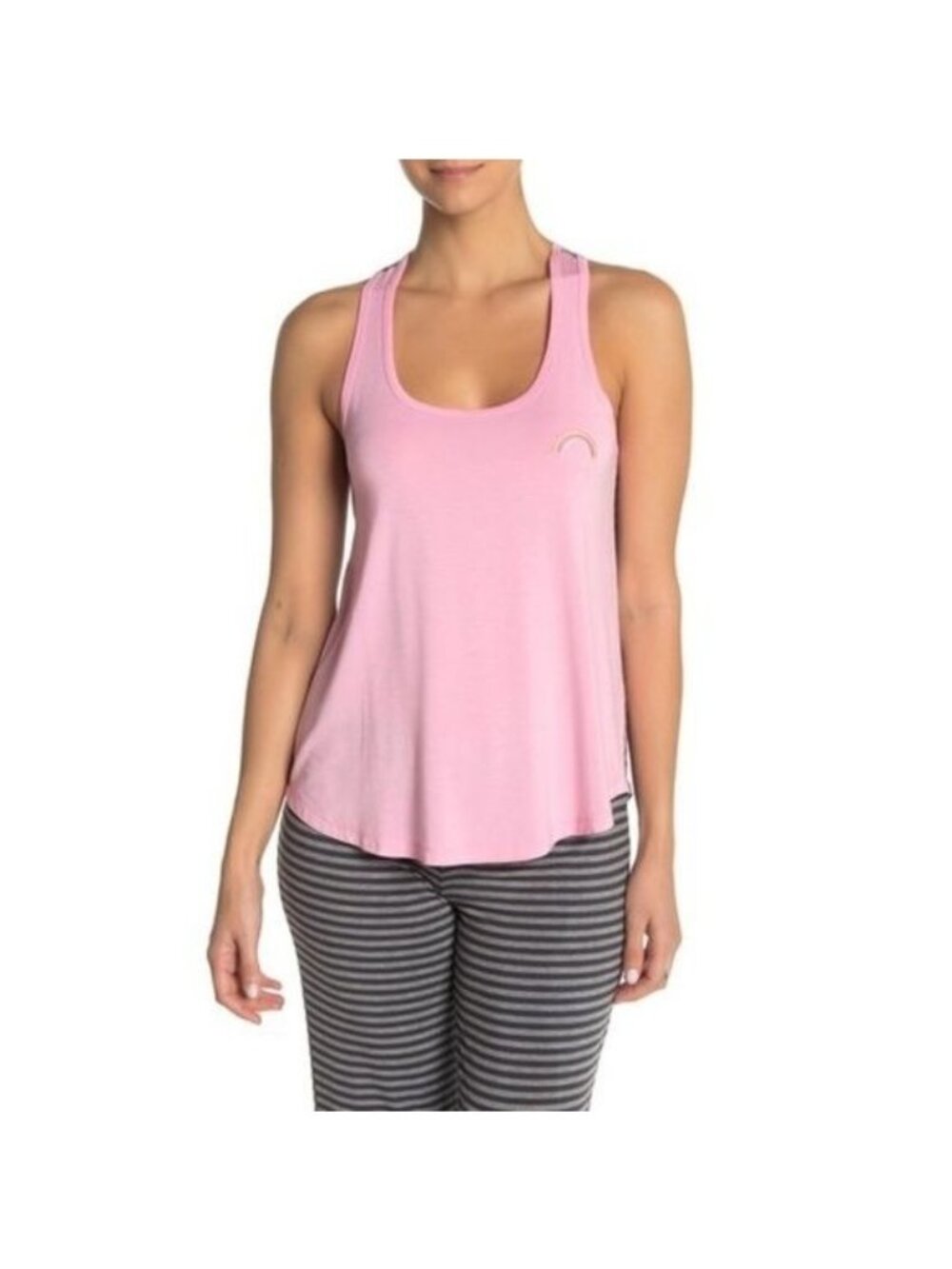 P.J. Salvage Pink Rainbow Racerback Tank